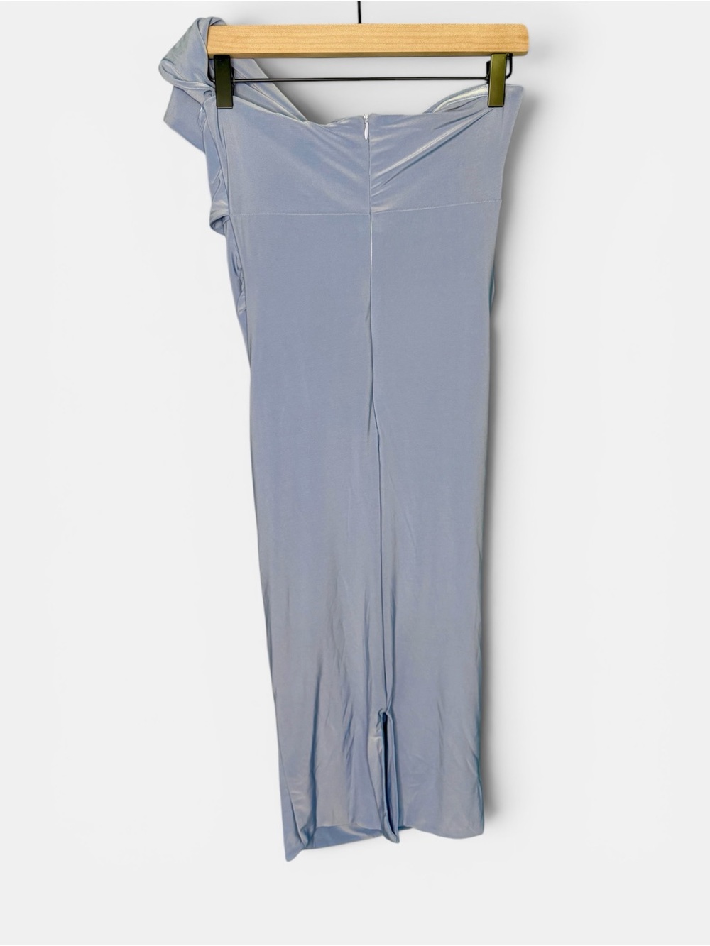NWT Club L London One-Shoulder Twist Maternity Dress Cornflower Blue | Size 6 - Picture 7 of 10